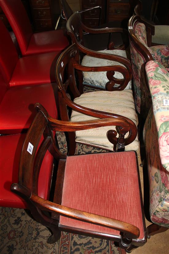 Regency mahogany carver & 2 others